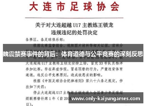 魏震禁赛事件的背后：体育道德与公平竞赛的深刻反思